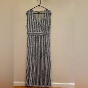 Talbots Navy White Sleeveless Maxi Dress XL